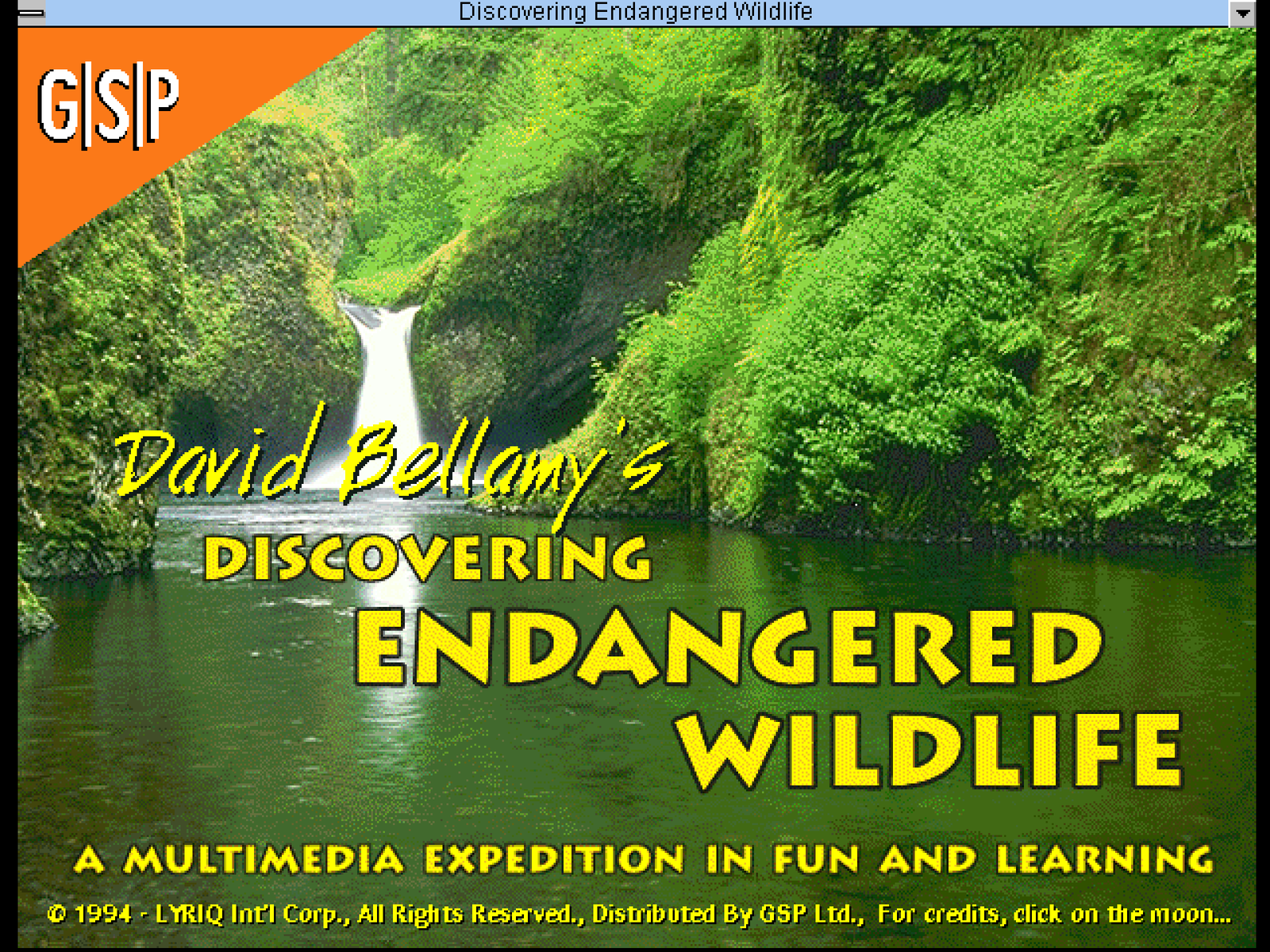 Title screen of David Bellamy's Endangered Wildlife