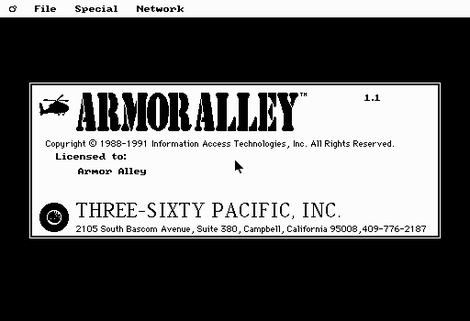 Title screen of Armor Alley