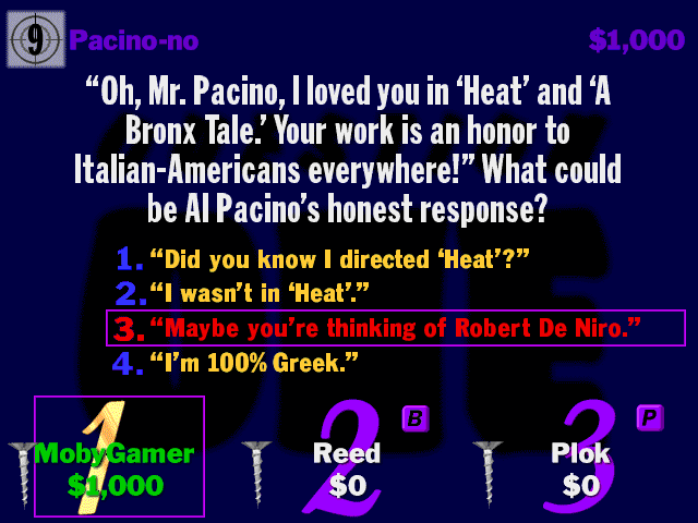 Gameplay of You Don't Know Jack: Movies