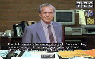 Gameplay of L.A. Law: The Computer Game