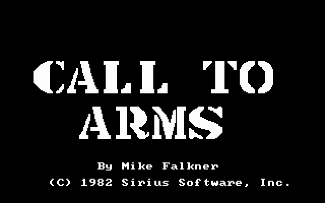 Title screen of Call to Arms