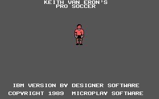 Title screen of Keith Van Eron's Pro Soccer