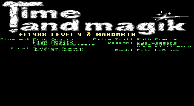 Title screen of Time and Magik: The Trilogy