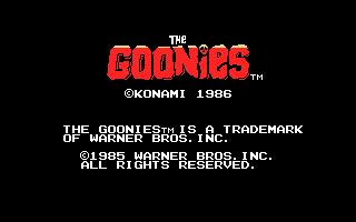 Title screen of The Goonies