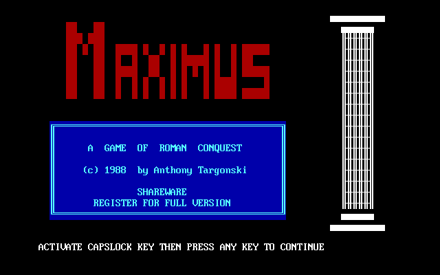 Title screen of Maximus