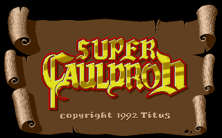 Title screen of Super Cauldron