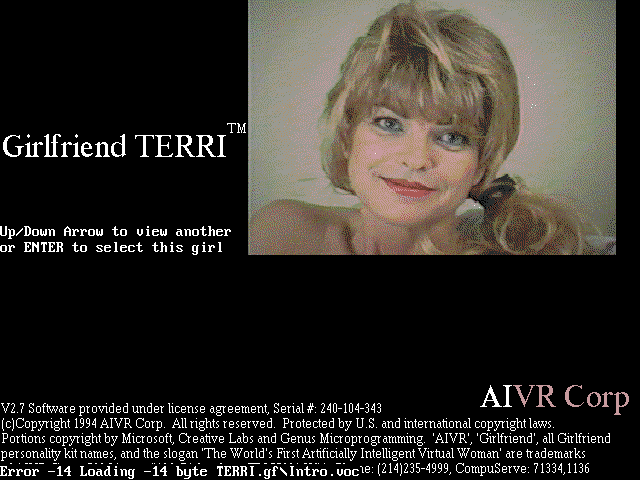 Title screen of Girlfriend Terri