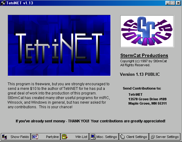 Title screen of Tetrinet