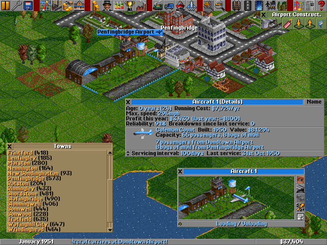 Gameplay of Transport Tycoon Deluxe