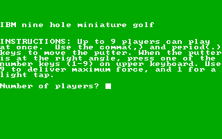 Title screen of 9-Hole Miniature Golf