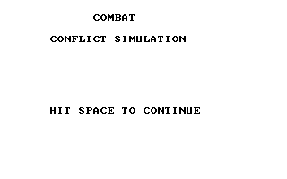 Title screen of Combat: Conflict Simulation