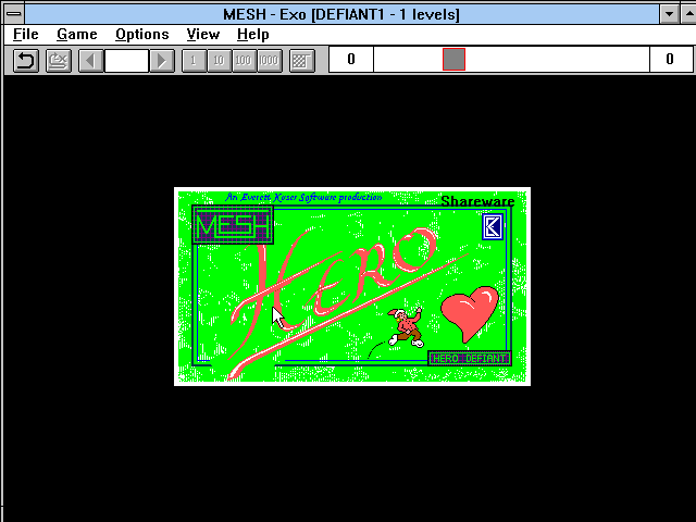 Title screen of Hero Defiant