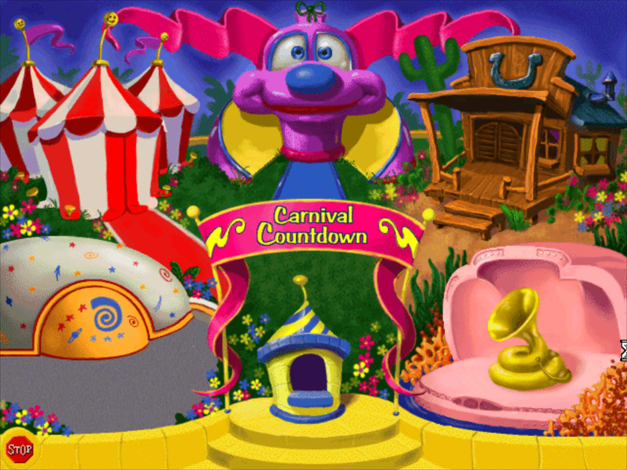 Title screen of Mighty Math: Carnival Countdown