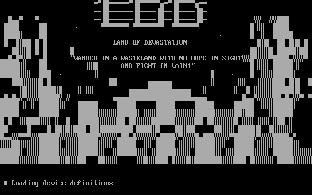 Title screen of Land Of Devastation