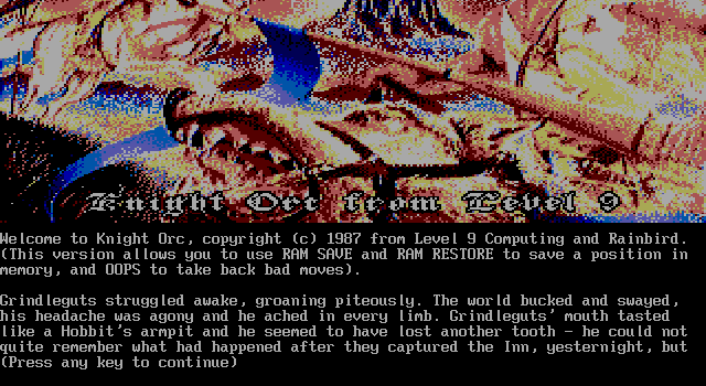 Title screen of Knight Orc