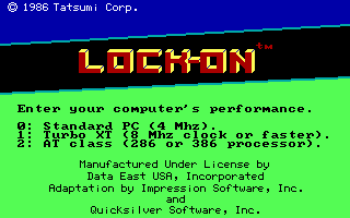 Title screen of Lock-On