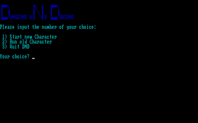 Title screen of Heathkit DND