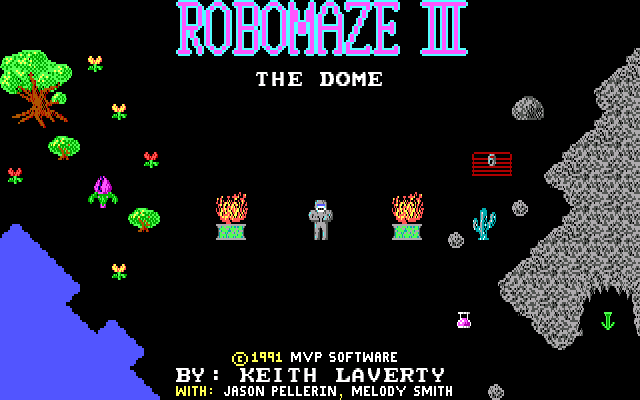 Title screen of Robomaze III: The Dome