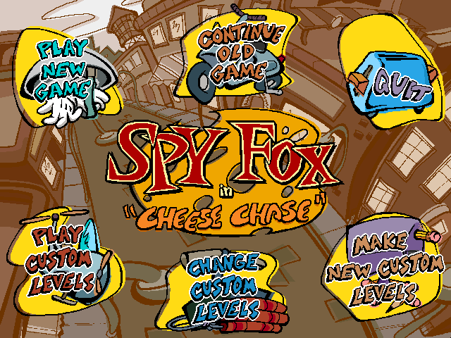 Title screen of Spy Fox in Cheese Chase