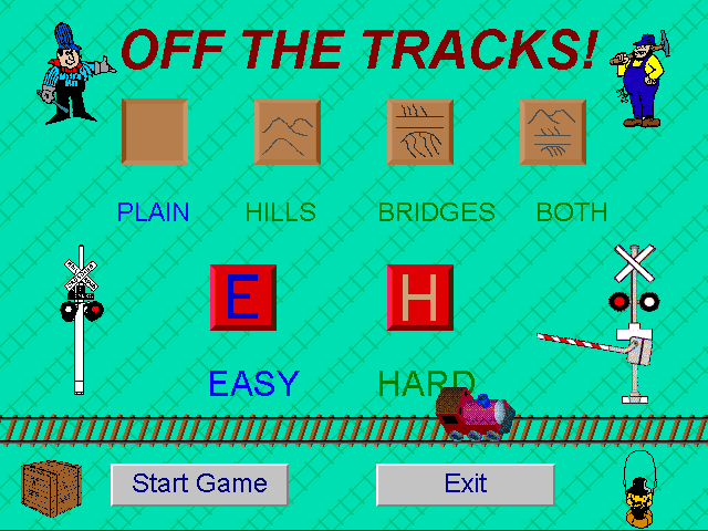 Title screen of Off the Tracks