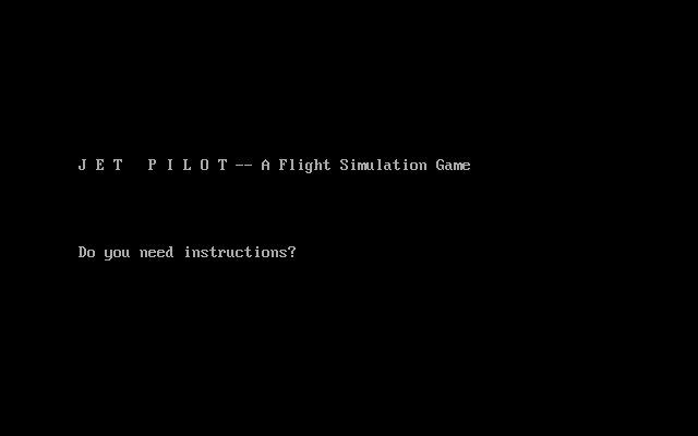 Title screen of Jet Pilot