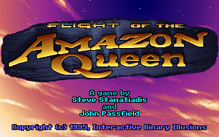 Title screen of Flight of the Amazon Queen