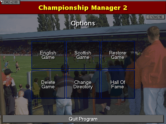 Title screen of Championship Manager 96/97