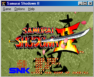 Title screen of Samurai Shodown II