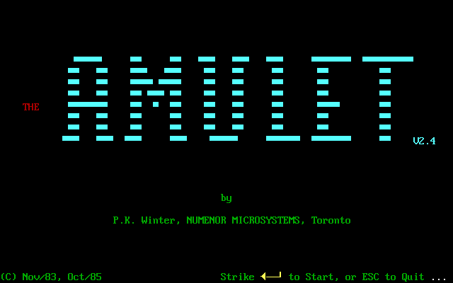 Title screen of The Amulet
