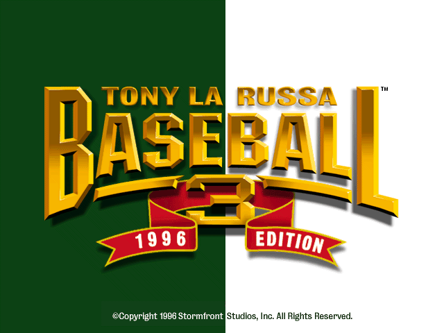 Title screen of Tony La Russa Baseball 3: 1996 Edition