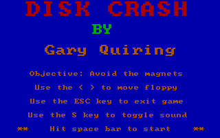 Title screen of Disk Crash