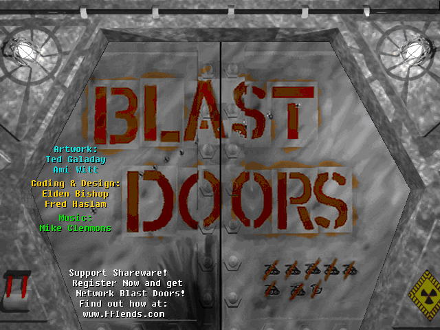 Title screen of Blast Doors