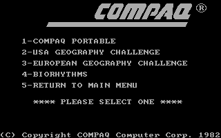 Title screen of Compaq-DOS