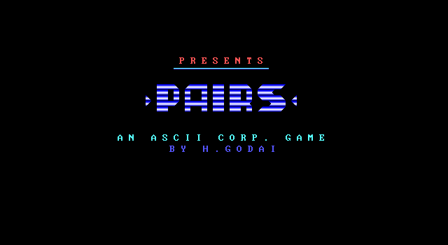 Title screen of Pairs