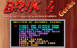 Title screen of Brix 4: Genius