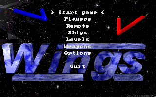 Title screen of Wings
