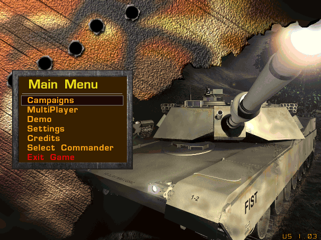 Title screen of Armored Fist 2
