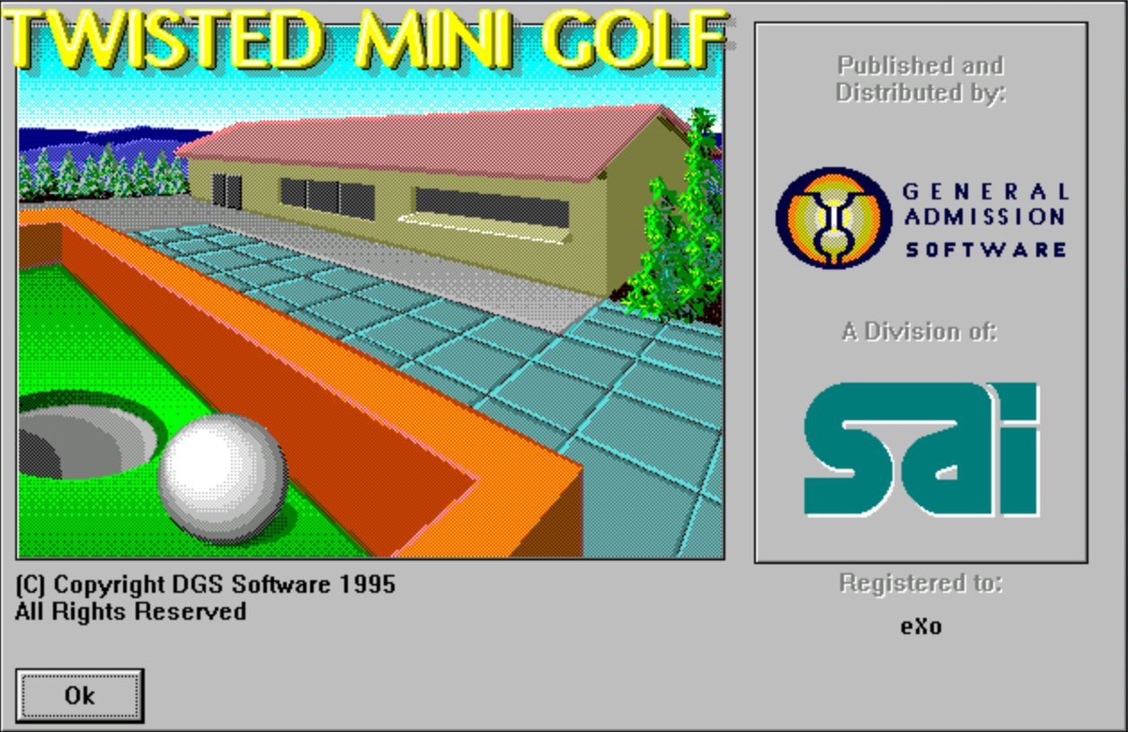 Title screen of Twisted Mini Golf