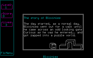 Title screen of Bloxinies