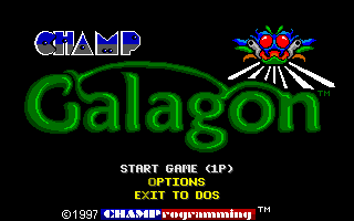 Title screen of CHAMP Galagon