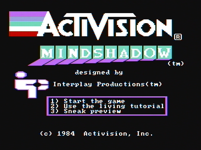 Title screen of Mindshadow