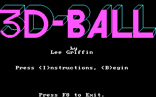 Title screen of 3D Ball