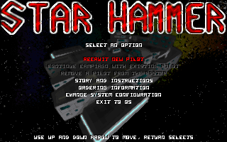 Title screen of Star Hammer