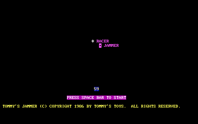 Title screen of Tommy's Jammer