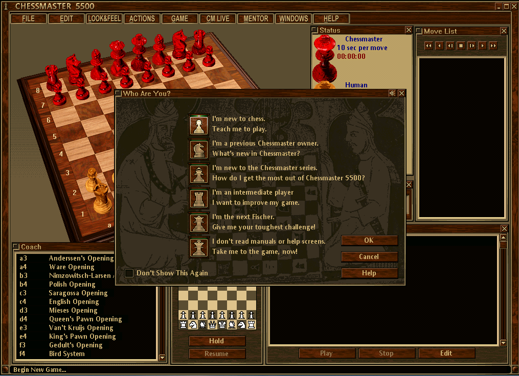 Gameplay of Chessmaster 5500