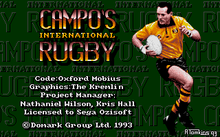 Title screen of International Rugby Challenge