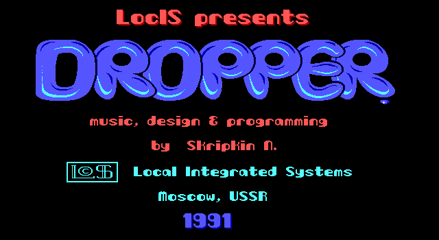 Title screen of Dropper