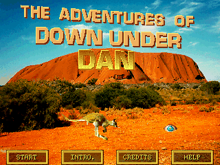 Title screen of The Adventures of Down Under Dan