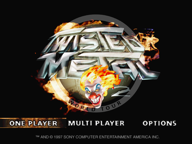 Title screen of Twisted Metal 2