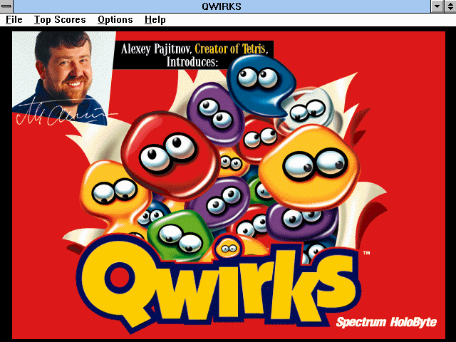 Title screen of Qwirks